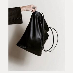 Slim Elongated Leather Tote